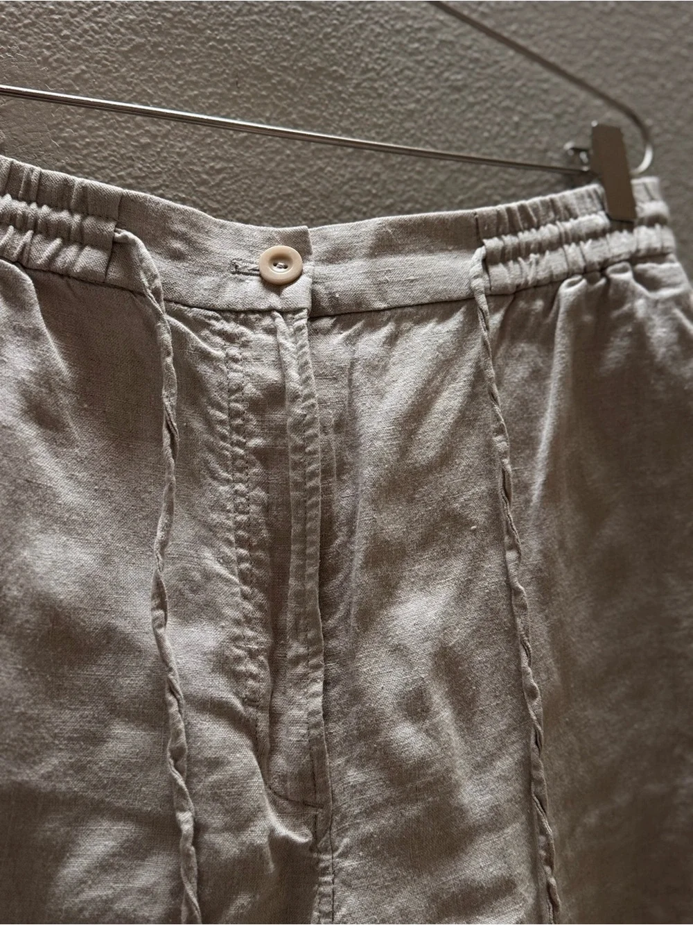 COS Relaxed Straight-Leg Linen Pants — Cream